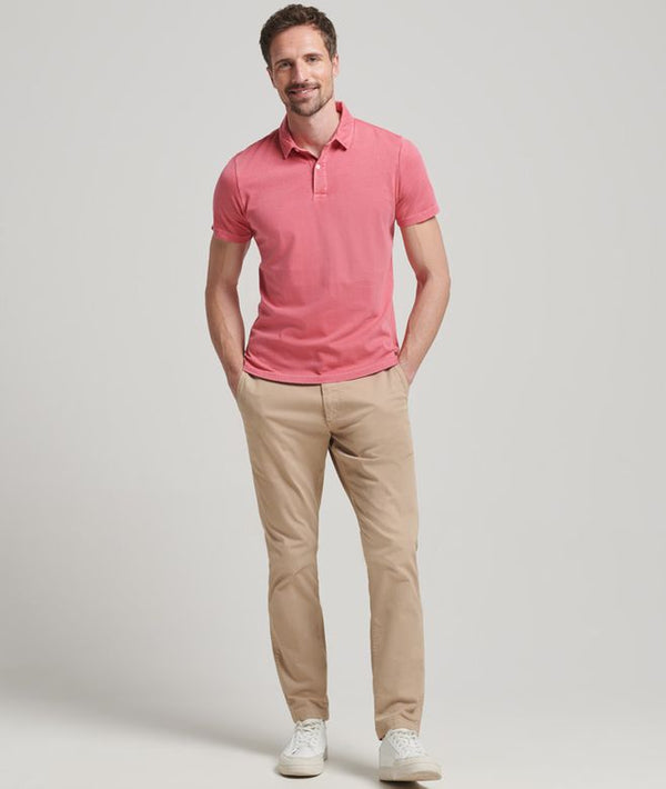 Superdry Studios Jersey Polo - Paradise Pink