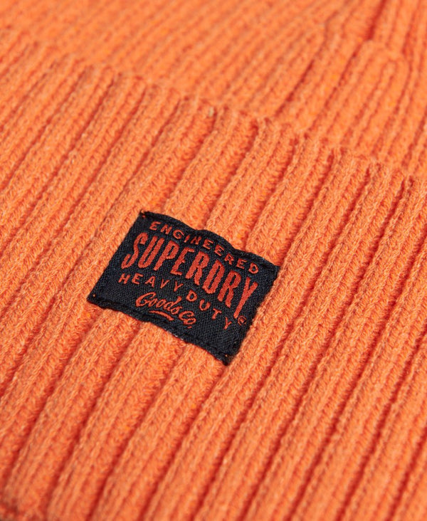 Superdry Workwear Knitted Beanie Hat - Jaffa Orange