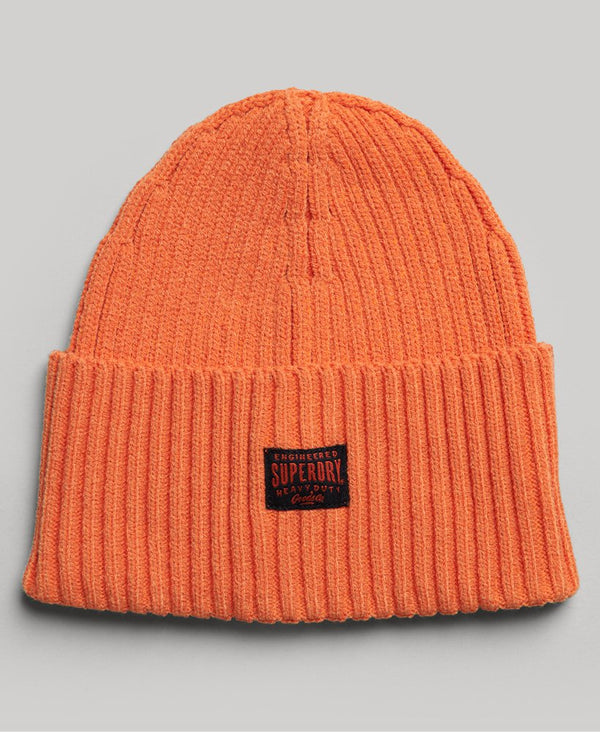 Superdry Workwear Knitted Beanie Hat - Jaffa Orange
