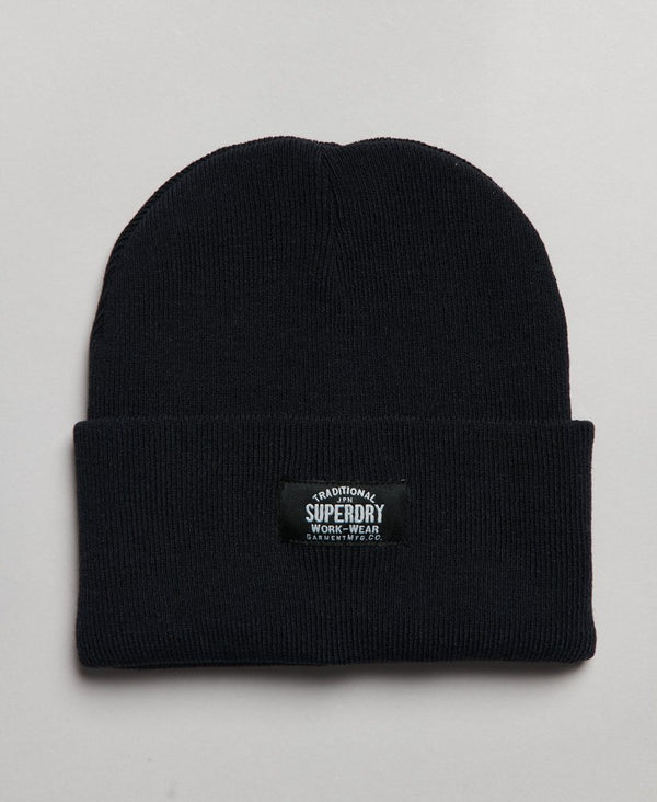 Superdry Classic Knitted Beanie Hat - New Jet Black