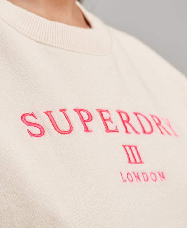 Superdry Code Heraldry Crew- Rice White