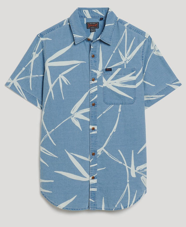 Superdry Vintage Loom S/S Shirt - Heavy Wash Bamboo