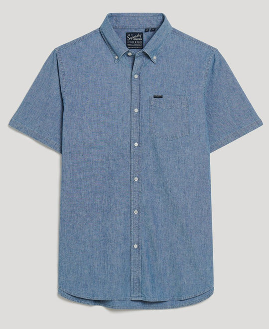 Superdry Vintage Chambray SS Shirt - Indigo Chambray
