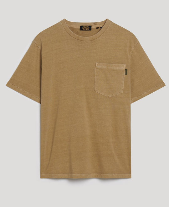 Superdry Contrast Stitch Pocket Tee - Washed Cappuccino