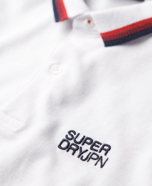 Superdry Sportswear Relaxed Tipped Polo - Brilliant White
