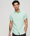 Superdry Studios Casual Linen S/S Shirt - Spearmint Light Green