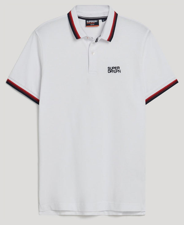 Superdry Sportswear Relaxed Tipped Polo - Brilliant White