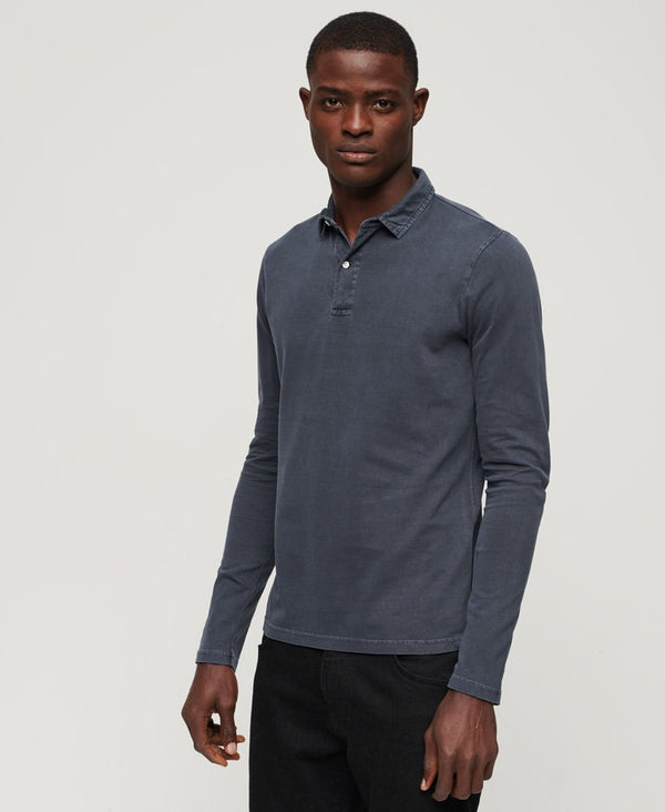 Superdry Studios L/S Jersey Polo - Eclipse Navy