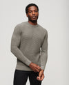 Superdry Textured Crew Knit Jumper - Storm Grey Heather