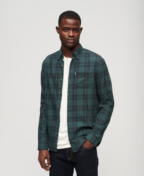 Superdry Vintage Check Shirt - Hoxton Check Navy Green