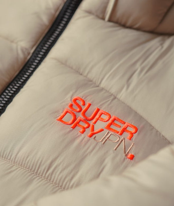 Superdry Sports Puffer Bomber Jacket - Pelican Beige