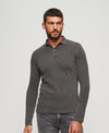 Superdry Studios L/S Jersey Polo - Washed Black
