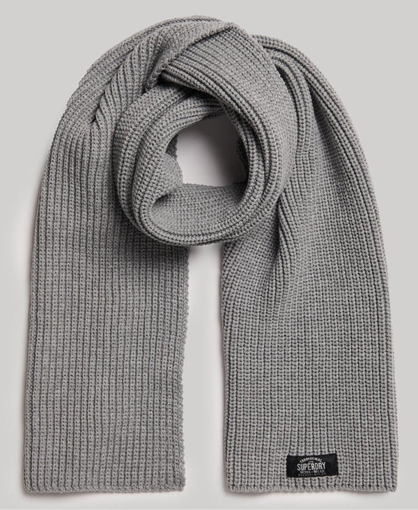 Superdry Classic Knitted Scarf - Silver