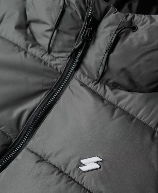 Superdry Hooded Sports Puffer Jacket - Dark Slate Grey