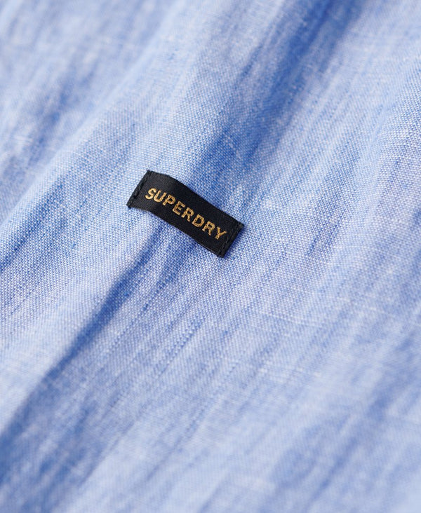 Superdry Studios Casual Linen L/S Shirt - Light Blue Chambray