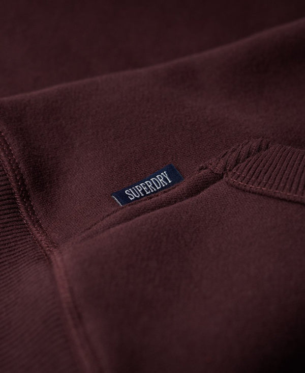 Superdry Essential Baseball Ziphood - Rich Deep Burgundy/Black