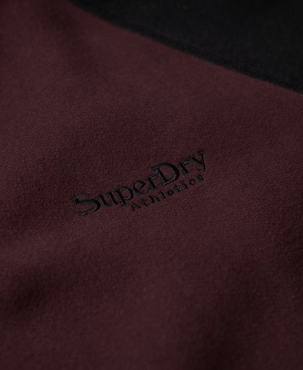 Superdry Essential Baseball Ziphood - Rich Deep Burgundy/Black