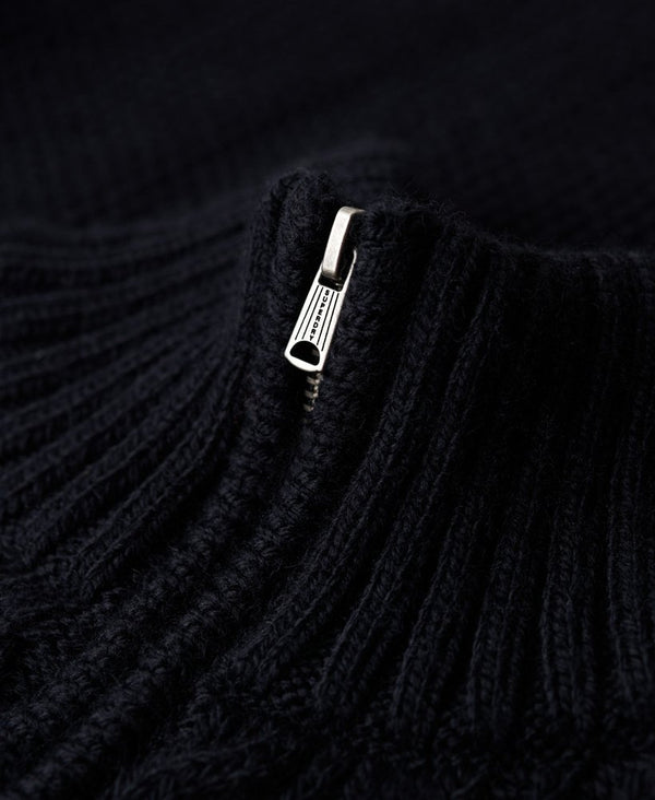 Superdry Jacob Cable Knit Half Zip - Eclipse Navy