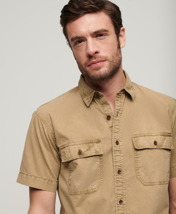 Superdry Military S/S Shirt - Canyon Sand Brown