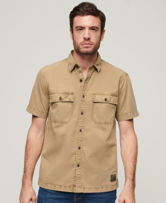 Superdry Military S/S Shirt - Canyon Sand Brown