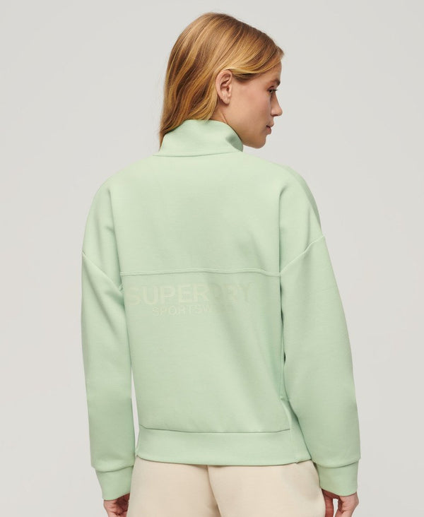 Superdry Sport Tech Relaxed Half Zip - Sea Green