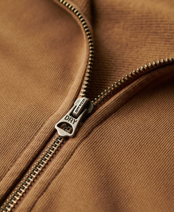 Superdry Contrast Stitch Relax Zip Hood - Washed Classic Brown Camel