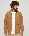 Superdry Contrast Stitch Relax Zip Hood - Washed Classic Brown Camel