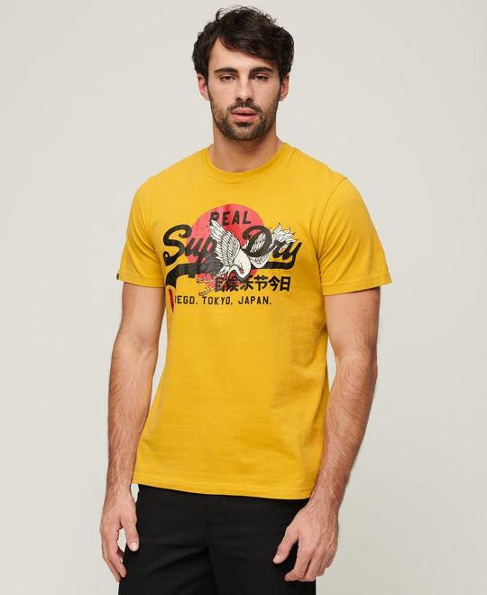 Superdry Tokyo VL Graphic T-Shirt - Oil Yellow [Size L]