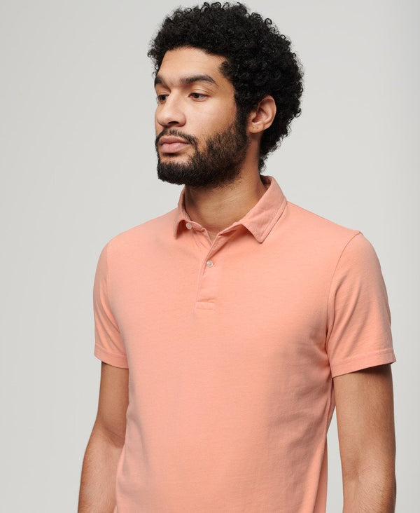 Superdry Studios Jersey Polo - Sweet Peach Pink