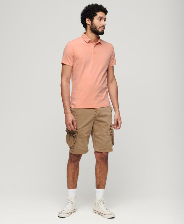 Superdry Studios Jersey Polo - Sweet Peach Pink