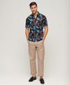 Superdry Hawaiian Shirt - Dark Navy Fire