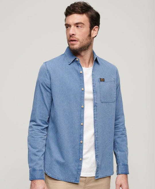 Superdry L/S Denim Shirt - Heavy Wash