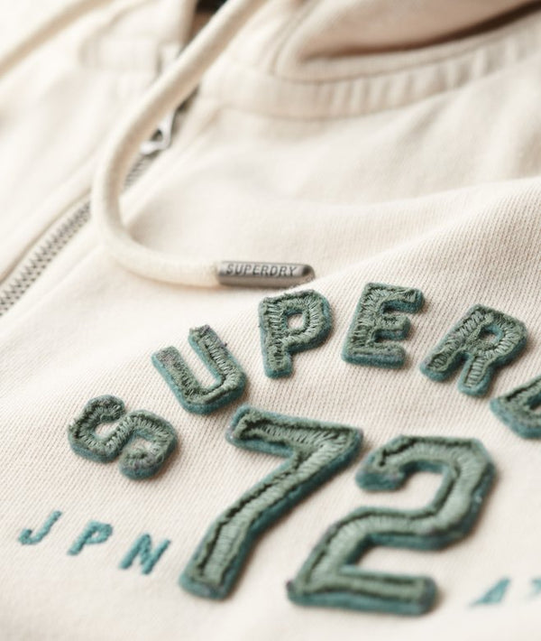 Superdry Athletic Relaxed Crop Ziphood - Turtledove Cream