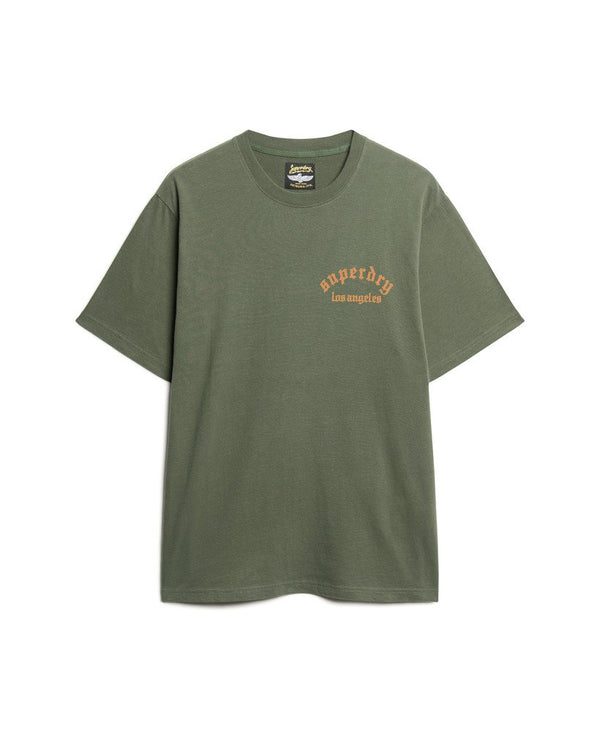 Superdry Tattoo Graphic Loose Tee - Dark Grey Green