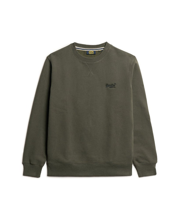 Superdry Essential Logo Crew Sweatshirt - Dark Grey Green