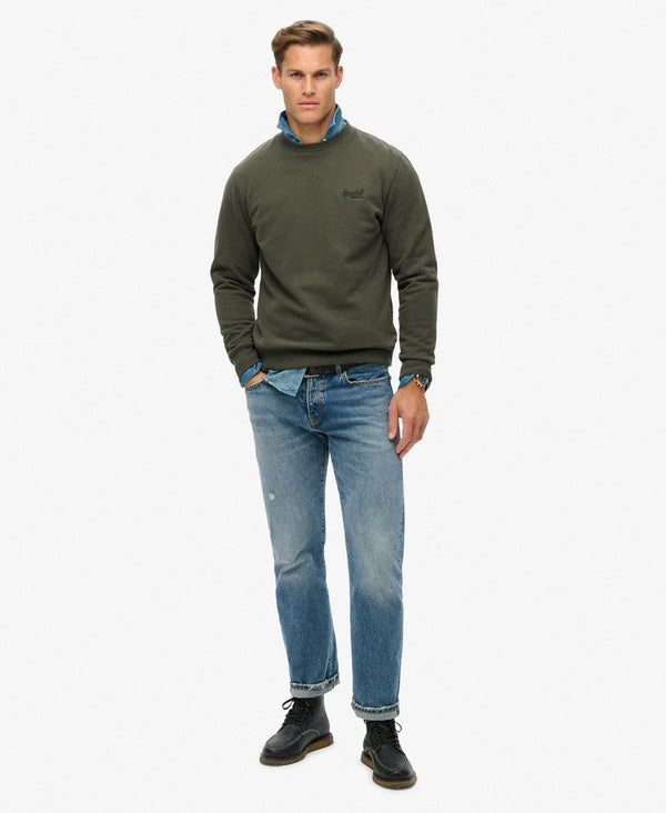 Superdry Essential Logo Crew Sweatshirt - Dark Grey Green