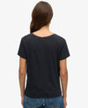 Suprdry Studios Slub Embroidered Vee Tee - Eclipse Navy