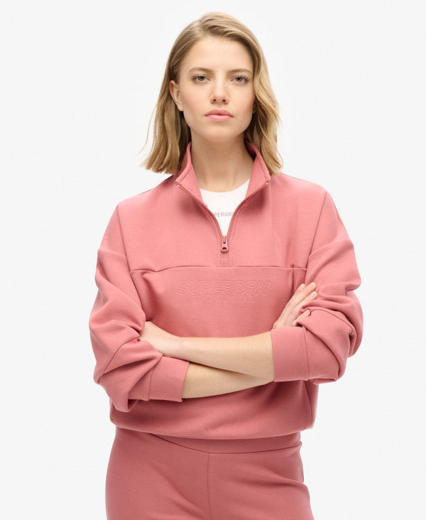 Superdry Sport Tech Relaxed Half Zip - Withered Rose