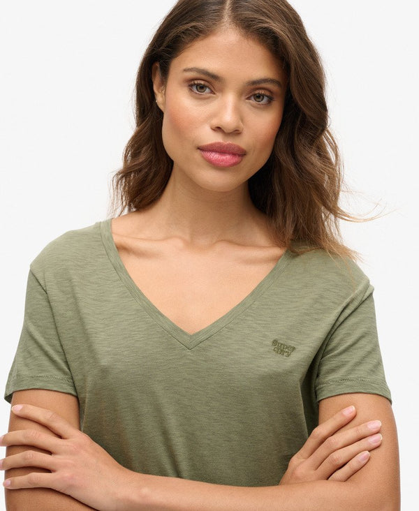 Superdry Studios Slub Vee Tee - Sea Spray Green