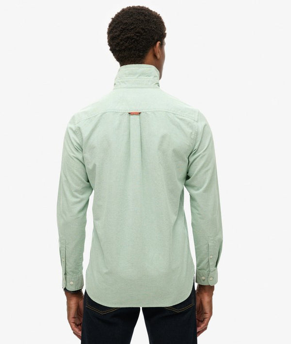 Superdry Cotton L/S Oxford Shirt - Sage Green