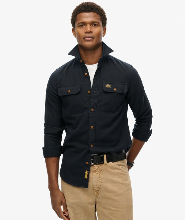 Superdry Flannel Workwear Shirt - Jet Black