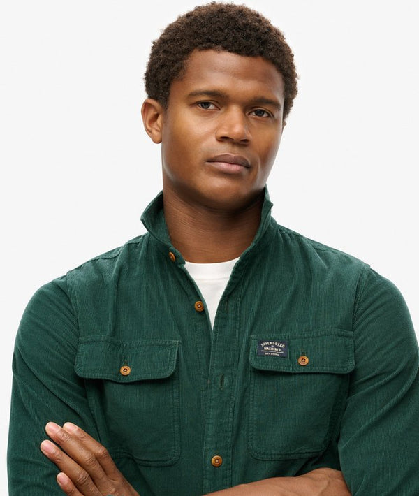 Superdry Corduroy Workwear Shirt - Pine Green (Size XXL)