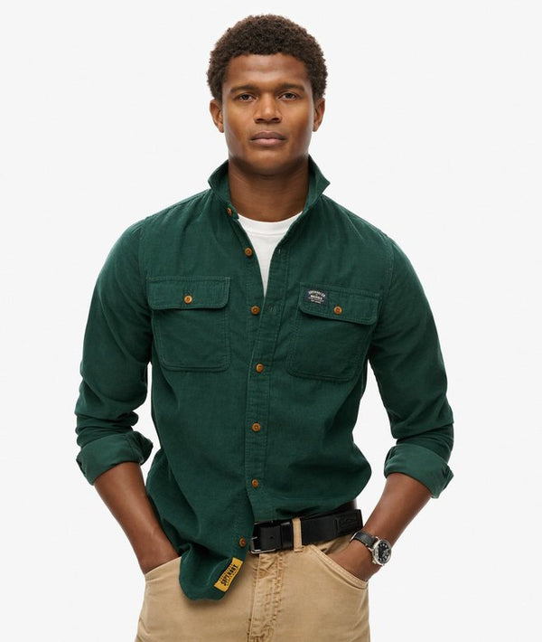 Superdry Corduroy Workwear Shirt - Pine Green (Size XXL)