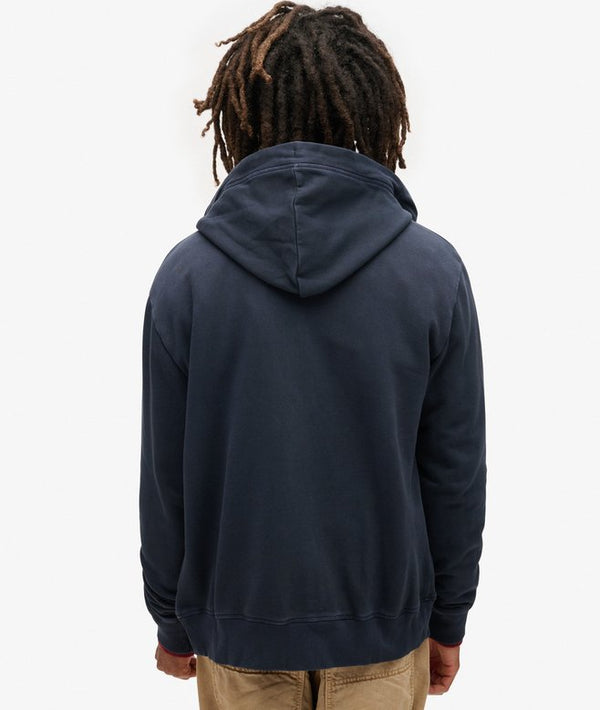 Superdry Essential Logo Washed Ziphood - Eclipse Navy