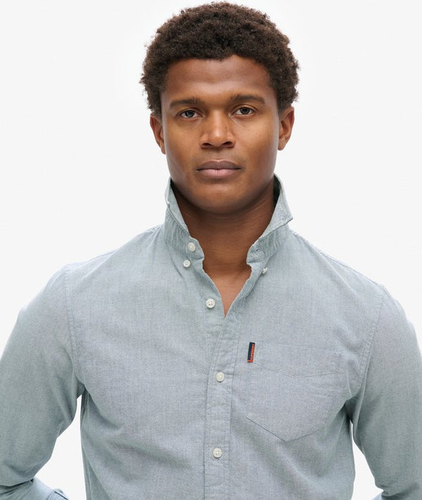 Superdry Cotton L/S Oxford Shirt - Navy