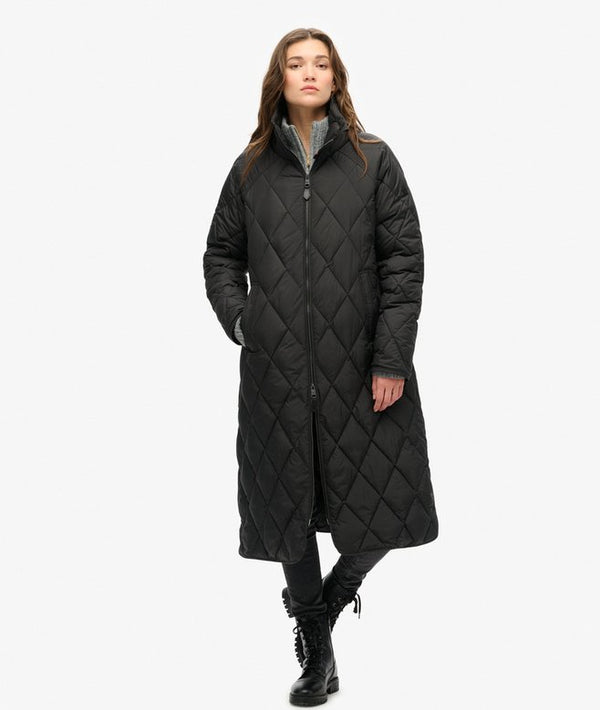 Superdry Superlong Quilted Liner Jacket - Black