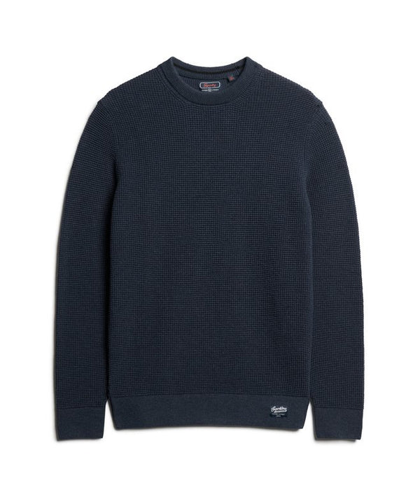 Superdry Textured Crew Knit Jumper - Eclipse Navy Heather