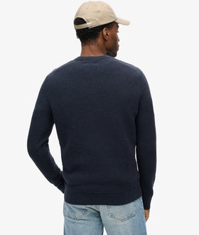 Superdry Textured Crew Knit Jumper - Eclipse Navy Heather