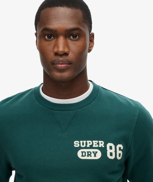 Superdry Athlethic Printed Sweatshirt - Dark Pine Green