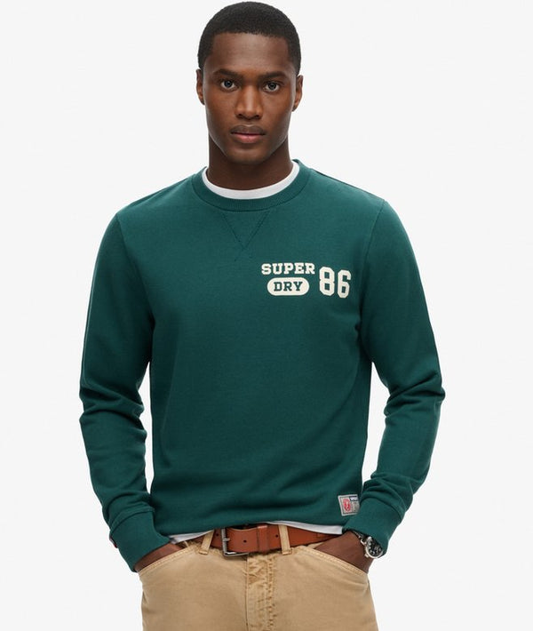 Superdry Athlethic Printed Sweatshirt - Dark Pine Green